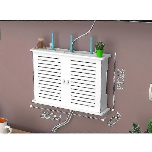 (1188)Wireless Wifi Router Storage Box, Wire Bracket Wall-mounted Plug-in Storage Rack 1