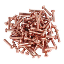 For 100 Pcs 564inch X 2564inch Round Head Copper Solid Rivets Fasteners
