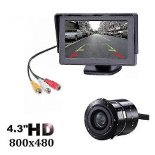 (432) Draadloos achteruitrijcamerasysteem voor auto/vrachtwagen/busje/pick-up/camper 4,3`` monitor achteruitrijcamerasysteem