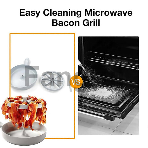 For Microwave Bacon Cooker Quick Cooking Bacon Rack Grease Collector 1