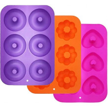 (2144)Stampo per ciambelle in silicone, stampo in silicone antiaderente, senza BPA, per bagel, ciambelle,