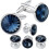 (Blue2497) Set di gemelli e borchie con cristalli color argento per smoking 1