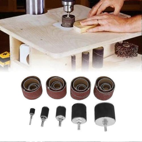 (1287)25pcs Spindle Sanding Drum Sander Tool Kit Set With Case For Drill Press 1