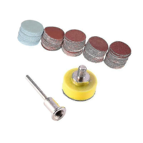 (1380)100 Pcs 1 Inch 25mm Sanding Discs Pad Kit For Drill Grinder Rotary Tools With Backer Plate Includes 2