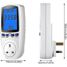 (2317) Energiemeter, 2 stuks achtergrondverlichting, elektriciteitsverbruiksmonitor, Britse stekker