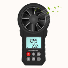 (1941) Anemómetro digital portátil MT62 negro. Puede medir la velocidad del viento y la temperatura.