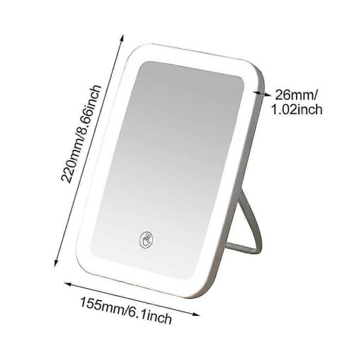 (1201)USB Rechargeable Adjustable Brightness With LED Light Makeup Mirror Gift Folding 1