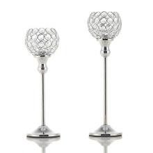 For 2pcs Candle Holders Table Decorations Metal Crystal Candlestick Easy To Clean And Maintain