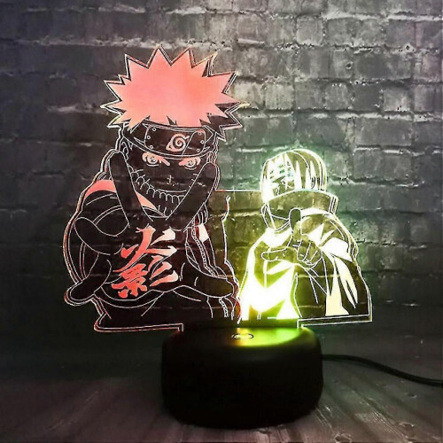 (2377)Naruto Uchiha Itachi Lampada da tavolo a LED con luce d'atmosfera 3D Usb 1