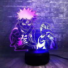 (2377)Naruto Uchiha Itachi Lampada da tavolo a LED con luce d'atmosfera 3D Usb