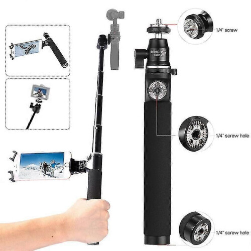 (Nero43921) Per asta di prolunga Dji Osmo, asta di prolunga scalabile per Dji Osmo e Osmo Plus e Osmo 1