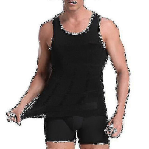 (M-Nero43984)Maglia a compressione per ginecomastia da uomo, allenatore della vita, intimo dimagrante,