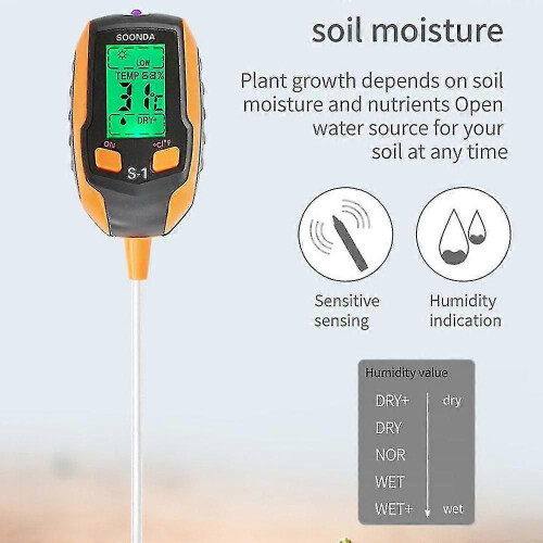(132450) 4-in-1 bodemtester Multifunctionele bodemdetector Vochtmeter pH-meter Temperatuur Vochtigheid 1