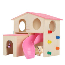 Maison en bois pour hamster rose 17,2 x 15,8 x 16,2 cm 319 g