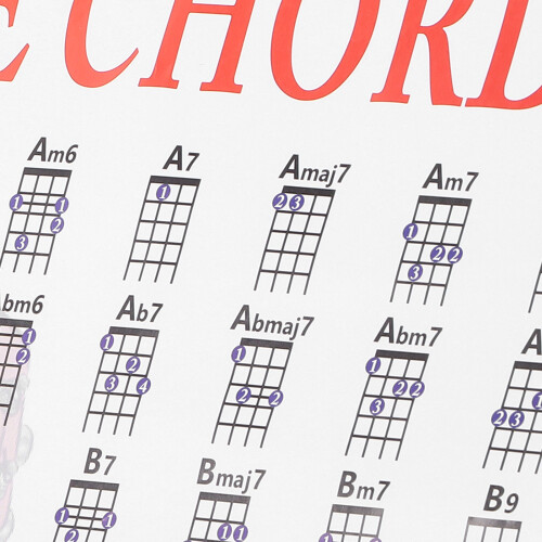 Ukulele Chord Chart Poster for Beginners Art Paper Instructional Reference 2
