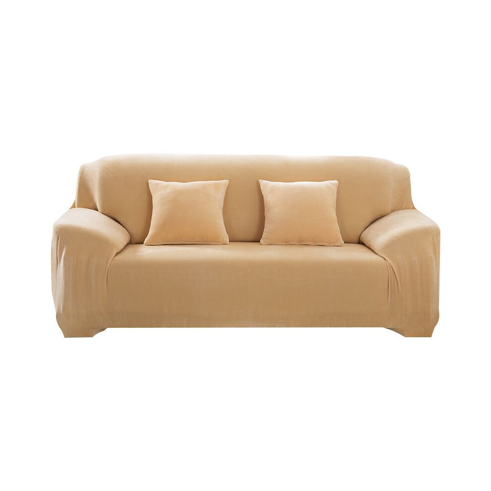 (Cream-Colored,145x185cm/57.08x72.83in)Housse de canapé élastique housse de canapé extensible housse de canapé sectionnelle couleur unie