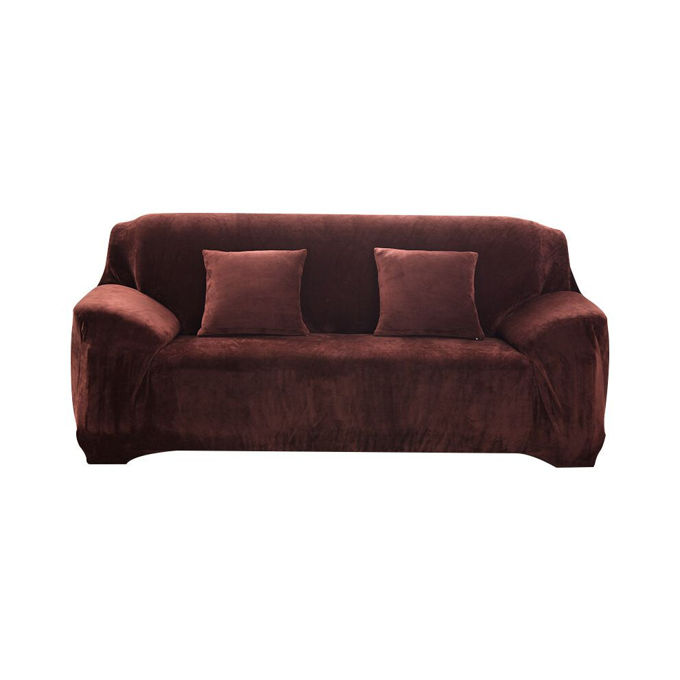 (Coffee,145x185cm/57.08x72.83in)Housse de canapé élastique housse de canapé extensible housse de canapé sectionnelle couleur unie
