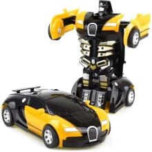 (Publicité jaune 159) Voiture robot transformable télécommandée, jouet robot pour enfants