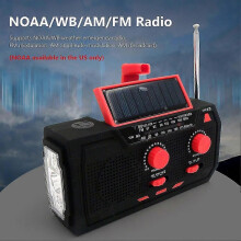 (Black1069)Zonne-energie handcrank radio-ontvanger mini draagbare AM/FM/WB weerradio noodradio SOS