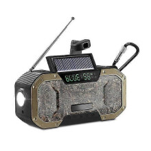 (Legergroen1079) Nieuwe multifunctionele handradio op zonne-energie, AM/FM-waterdichte radio, noodverlichting,