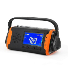 (Zwart 2000mAh 0881172) Multifunctionele driebands zonne-radio-ontvanger AM/FM/WB draagbare verlichting