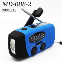 (MD 088 21262) 4000 mAh Multifunctionele Radio Handcrank Zonne-energie USB Opladen FM AM WB NOAA Weerradio