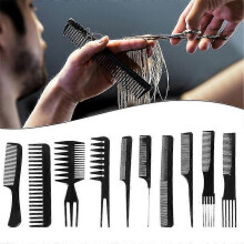 (Black1481)Portable Anti-static Hairdressing Combs Sets Plastic Hair Detangler Comb Salon Barber Haircare