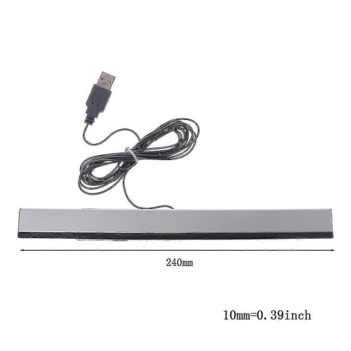 (Black1617)Sensor Bar Wired Receivers Ir Signal Ray Usb Plug Replacement For Wii Remote 1