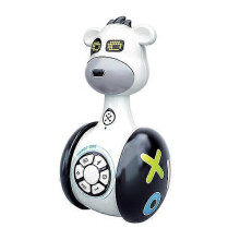 (1708) Adorable poupée Tumbler, jouet Tumbler, cadeau pour enfants (chien robot, blanc, noir)