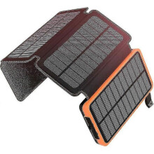 (1826) Solarladegerät 25000 mAh Tragbarer externer Akku mit 4 Paneelen Wasserdichte Powerbank mit 2