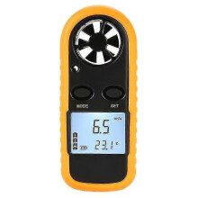 (2116) Digitale LCD-luchtmeter voor vlucht/navigatie, 1 stuk, geel (met batterij)