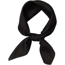 (Negro2225) Pa?uelo cuadrado liso de seda para mujer, estilo Olaof, elegante diadema de satén para el