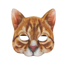 (Oranje Cat2424) Feestelijk dierenmasker voor dames, luipaard, halve maskers, Halloween-kostuum