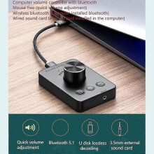 (805) USB-volymkontroll, externt USB-ljudkort, Bluetooth 5.1-sändare, drivrutinsfri (för Windows)
