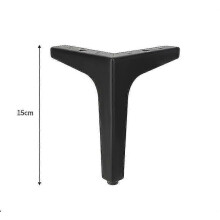 (15cm196) 4 pezzi gambe per mobili nere regolabili in lega di alluminio piedini da cucina triangolari
