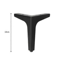 (13cm197) 4 pezzi gambe per mobili nere regolabili in lega di alluminio piedini da cucina triangolari