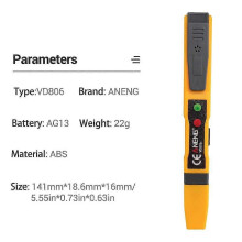 (VD806206) Aneng Vd802 Contactloze AC-spanningsdetector Tester Meter 12V-1000V Pen-stijl elektrische