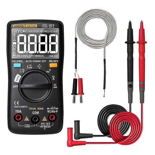 (black216)Aneng An113d Digitale Elektrische Multimeter 6000 Counts DC/AC Stroom/Spanning Tester True