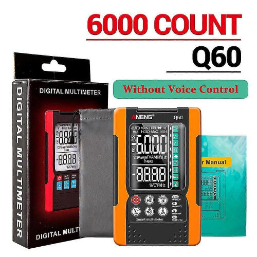 (Q60 Orange312)Aneng Q60s Digital Multimeter Ai Speech Recognition Transistor Tester 6000 Counts True