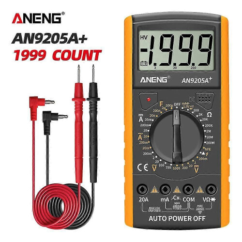 (Yellow350)Aneng Dt9205a+ Digital Multimeter Ac/dc Profesional Transistor Tester Electrical Ncv Test