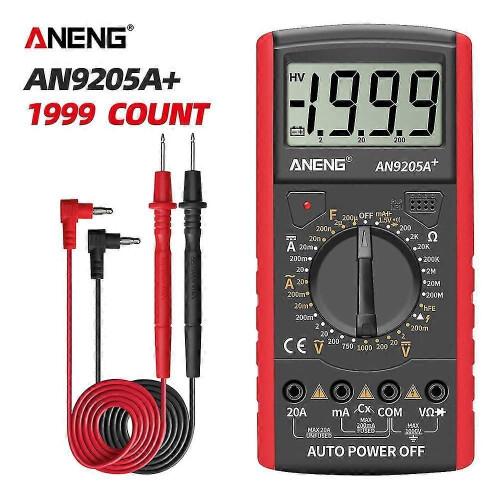 (Red351)Aneng Dt9205a+ Digital Multimeter Ac/dc Profesional Transistor Tester Electrical Ncv Test Meter