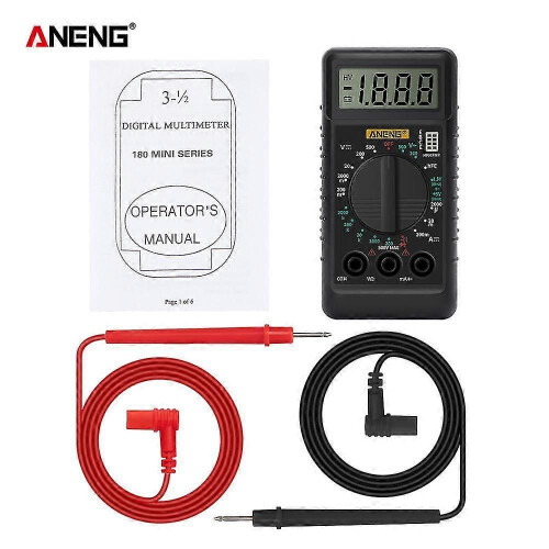 (black347)Aneng Mini Digital Multimeter Electric Tester Meter Multimetro Transistor Capacitor Component