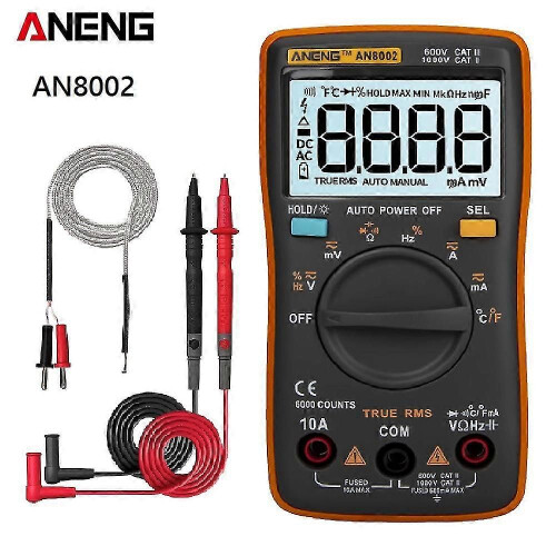 (AN8002 Orange413)Aneng An113d An8002 Digital Multimeter 6000 Counts Dc/ac Current Voltage Capacitor