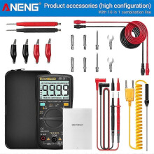 (AN8009 Svart Pro493) Aneng An8009 Digital Multimeter Transistortestare Kondensator True-RMS Testare