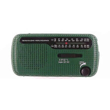 (Groen 5551135) Zonne-handcrank radio met volledige band, zaklamp voor wandelen, multifunctioneel radiogram