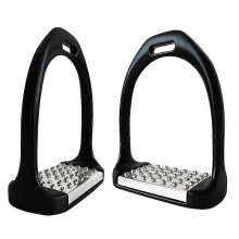 (416)Horse Stirrups, Anti Slip Aluminum Safety Stirrups Equestrian Riding Stirrups - Black