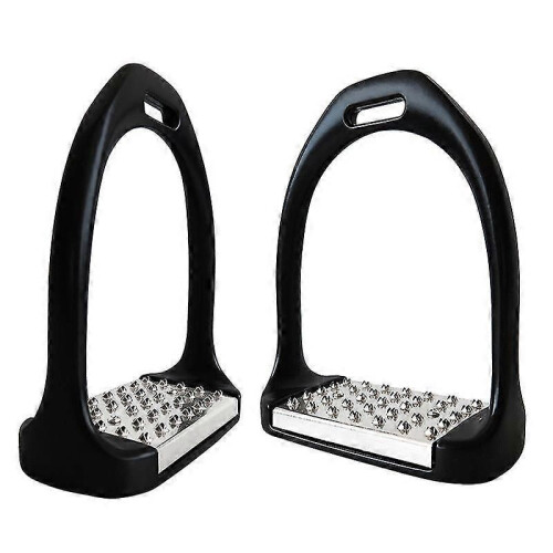 (416) Étriers d'équitation antidérapants en aluminium - Noir