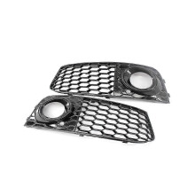 (2365) Moldura de rejilla de faros antiniebla tipo panal compatible con Audi A4 B8 RS4 (2009-2012) Negro