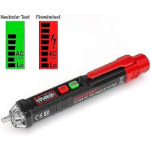 (132383) Beröringsfri spänningsdetektor, med justerbar känslighet 12v/48v-1000v, LCD-skärm, LED-ficklampa
