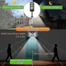 (132385) Solar-Außenleuchten, 2er-Pack, 213 LEDs, Sicherheitsbeleuchtung für den Außenbereich mit 180